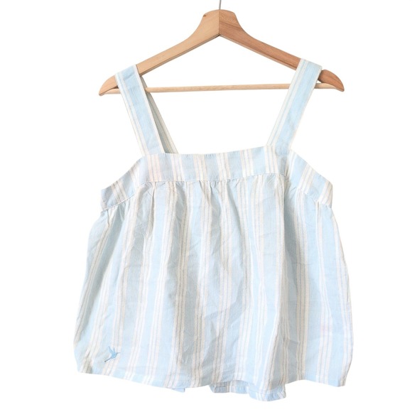 Calypso St. Barth Tops - NWT Calypso St Barth Sleep Striped Cotton Tank Top Women's Pajama S Blue White